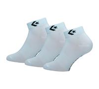 Converse 3 Paar Quarter Socken - Fußgewölbeunterstützung - Polyester - Unisex (Weiß, 43-46)
