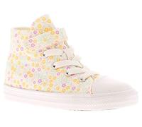 Converse All Star Chuck Taylor HI Kinder Sneaker Madchen Schuhe Weiß Pink Blumen, Schuhgröße:24 EU, Farbe:Weiß