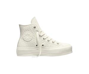 Converse - Aufstieg Sneakers mit Plateausohle - Chuck Taylor All Star Lift High Egret/Egret/Vintage White für Damen - Größe 39 - Weiß Weiß 39