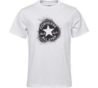 T-Shirt CONVERSE "MEN'S CONVERSE ALL STAR STENCIL T-SHIRT", Herren, Gr. S, weiß, Obermaterial: 100% Baumwolle, unifarben, sportlich, Rundhals, Kurzarm eingesetzt, Shirts (41916102-S) weiß