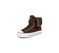 Converse - Chuck Taylor All Star Fold-Over Lift Platform X-Hi Faux Fur - braun - Sneaker - Größe 41