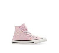 Converse Chuck Taylor All Star Hohe Sneaker aus Leinen, Rosa mit bunten Punkten, Modell Mädchenschuh A10701C, Rosa, 34 EU