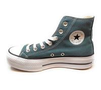 Converse Chuck Taylor All Star Lift Damenschuhe Modell Platform A12596C, Mid-Sneakers aus grünem Segeltuch, grün, 40 EU