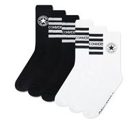 Converse Crew-Socken für Herren, Schwarz/Weiß, 6er-Pack, Einheitsgre