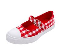 Converse CTAS Dainty Mary Jane Ox Kinder Sneaker Rot Weiß Kariert | Niedrige Silhouette, EU 30