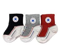 Converse Infant Socks 3 Pack (Grey(MC0172-023)/Black/Red 6-12 Months)