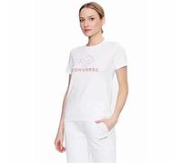 Converse Kurzarm-T-Shirt für Damen, Seasonal Star Chevron Weiß, Größe 2XS