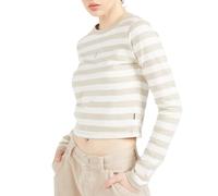 Converse Langarm-T-Shirt, Beige, für Damen, Fischgrätenmuster, kaki, XS