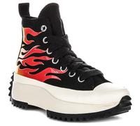 Converse Run Star Hike Hi Flame Skates Herren Textil Sneaker, Schwarz/Rot, 7.5 Women/5.5 Men