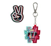 Coocazoo Zubehör COLOUR UP-Set 211450 TikTok – Anhänger & Klett-Patch, schwarz-weiß-blau-rot