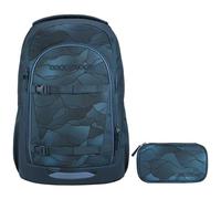 coocazoo EVERY Schulranzen-Set 2tlg für Mädchen und Jungen ab der 4. Klasse mit Rucksack und Schlampermäppchen (Crystal Waves)