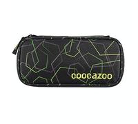 Coocazoo Federmäppchen PencilDenzel „Laserbeam Black“ schwarz, Schlamperetui, Geodreieckfach, Stundenplanfach, herausnehmbarer Stiftehalter, zusätzliches Reißverschlussfach