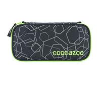 coocazoo Federmäppchen PencilDenzel „Laserreflect Solar-Green“ schwarz/grün, Schlamperetui, Geodreieckfach, Stundenplanfach, herausnehmbarer Stiftehalter, zusätzliches Reißverschlussfach