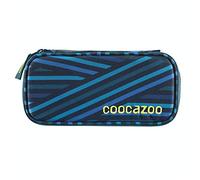 Coocazoo Federmäppchen PencilDenzel „Zebra Stripe Blue“ blau, Schlamperetui, Geodreieckfach, Stundenplanfach, herausnehmbarer Stiftehalter, zusätzliches Reißverschlussfach