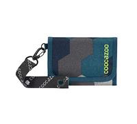 coocazoo Geldbeutel AnyPenny „Blue Geometric Melange“, blau, Portemonnaie mit Sichtfenster innen & außen, Münzfach, viele Kartenfächer, Klettverschluss, für Jungen