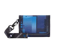 coocazoo Geldbeutel AnyPenny „Deep Matrix“, blau, Portemonnaie mit Sichtfenster innen & außen, Münzfach, viele Kartenfächer, Klettverschluss, für Jungen