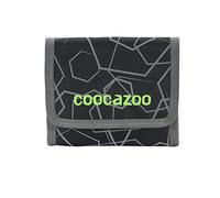 coocazoo Geldbeutel CashDash „Laserreflect Solar-Green“, schwarz/grau, Portmonnaie mit Sichtfenster, Münzfach, viele Kartenfächer, Klettverschluss, für Jungen ab der 5. Klasse