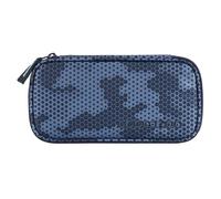 coocazoo Mäppchen „Geometric Sky”, grau-blau, Federmäppchen, großes Hauptfach, Schlaufen für Zirkel, Geodreieck und Lineal, Stundenplanfach, Stiftehalter, Reißverschlussfach, ab der 3. Klasse