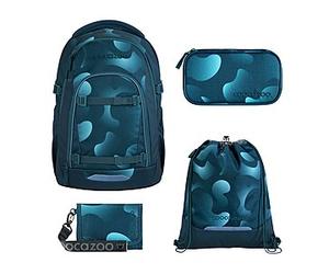 Coocazoo Mate Aqua Flow Schulrucksack Set 4tlg