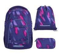 coocazoo MATE Schulranzen-Set 3tlg für Mädchen und Jungen ab der 4. Klasse mit Rucksack. Schlamperetui und Sportbeutel (Aurora Glow)