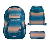 coocazoo MATE Schulranzen-Set 3tlg für Mädchen und Jungen ab der 4. Klasse mit Rucksack. Schlamperetui und Sportbeutel (Pacific Tribes)