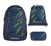 coocazoo MATE Schulranzen-Set 3tlg für Mädchen und Jungen ab der 4. Klasse mit Rucksack. Schlamperetui und Sportbeutel (Fast Lime)