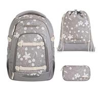 coocazoo MATE Schulranzen-Set 3tlg für Mädchen und Jungen ab der 4. Klasse mit Rucksack. Schlamperetui und Sportbeutel (Vanilla Bloom)