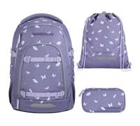 coocazoo MATE Schulranzen-Set 3tlg für Mädchen und Jungen ab der 4. Klasse mit Rucksack. Schlamperetui und Sportbeutel (Reflective Wings)