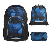 coocazoo MATE Schulranzen-Set 3tlg für Mädchen und Jungen ab der 4. Klasse mit Rucksack. Schlamperetui und Sportbeutel (Electric Ice V2)