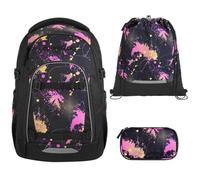 coocazoo MATE Schulranzen-Set 3tlg für Mädchen und Jungen ab der 4. Klasse mit Rucksack. Schlamperetui und Sportbeutel (Colour Drift)