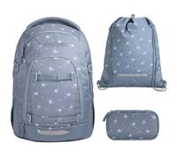 coocazoo MATE Schulranzen-Set 3tlg für Mädchen und Jungen ab der 4. Klasse mit Rucksack. Schlamperetui und Sportbeutel (Bloomy Daisy V2)