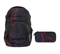 coocazoo MATE Schulrucksack-Set 2tlg inkl. Schlamperbox (Lava Lines)