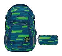 coocazoo MATE Schulrucksack-Set 2tlg Lime Stripe