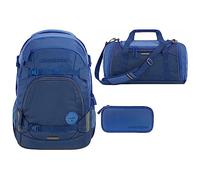 coocazoo MATE Schulrucksack-Set 3tlg inkl. Sporttasche und Schlamperbox (All Blue)
