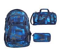 coocazoo MATE Schulrucksack-Set 3tlg inkl. Sporttasche und Schlamperbox (Deep Matrix)