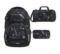 coocazoo MATE Schulrucksack-Set 3tlg inkl. Sporttasche und Schlamperbox (Reflective Splash)