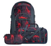 Southbag coocazoo Mate Schulrucksack-Set 3tlg inkl. Schlamperbox und Sporttasche (Broken Black)