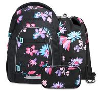 coocazoo MATE Set aus MATE + Turnbeutel + Mäppchen MatTubMap26 Floral Artnight