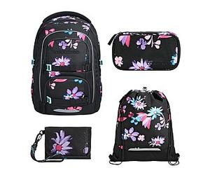 Coocazoo Porter Floral Artnight Schulrucksack Set 4tlg