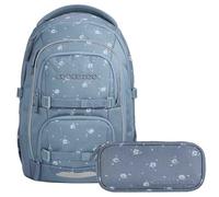 Coocazoo Porter Laser Lights Schulrucksack Set 2tlg. inkl. Schlamperbox (Bloomy Daisy)