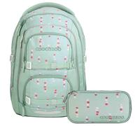 Coocazoo Porter Laser Lights Schulrucksack Set 2tlg. inkl. Schlamperbox (Dancing Dots)