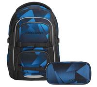 Coocazoo Porter Laser Lights Schulrucksack Set 2tlg. inkl. Schlamperbox (Electric Ice)