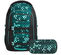 Coocazoo Porter Laser Lights Schulrucksack Set 2tlg. inkl. Schlamperbox (Pixel Blox)