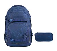 coocazoo PORTER Schulrucksack-Set 2tlg inkl. Schlamperbox (Blue Motion)