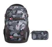 coocazoo PORTER Schulrucksack-Set 2tlg inkl. Schlamperbox (Bubble Brush)