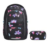 coocazoo PORTER Schulrucksack-Set 2tlg inkl. Schlamperbox (Floral Artnight V2)