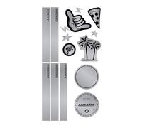 coocazoo Reflektierendes Sticker-Set Black, trendig, Coole Motive, Sichtbarkeit im Straßenverkehr, wasserabweisend