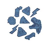 coocazoo Reflektierendes Sticker-Set „StickyRicky“ blau, trendig, Coole Motive, Sichtbarkeit im Straßenverkehr, wasserabweisend