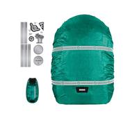 coocazoo Regen- und Sicherheits-Set „Fresh Mint“ 3-teilig, grün/schwarz, Trendige Motive, Sichtbarkeit im Straßenverkehr, wasserabweisend