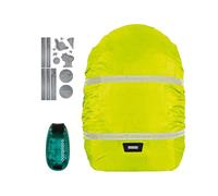 coocazoo Regen- und Sicherheits-Set „Yellow“ 3-teilig, gelb, Trendige Motive, Sichtbarkeit im Straßenverkehr, wasserabweisend